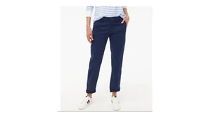 J.CREW Womens Navy Chino Mid Rise Cotton Blend Straight Leg Pants 4 - Picture 1 of 12
