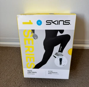 Skins Series 1 Active Compression Long Tights Youth Small S Black New With Box - Picture 1 of 5