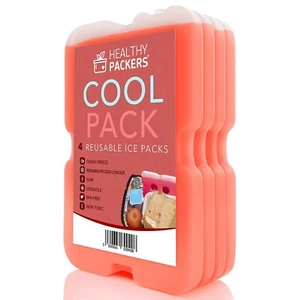 Healthy Packers Red Ice Pack for Lunch Box - Freezer Packs (Set of 4)