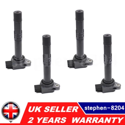 4x IGNITION COIL PACK FOR HONDA ACCORD CIVIC CR-V FR-V INTEGRA 30520-RAA-007 - Image 1 of 4