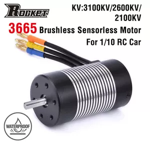 Motor sin sensor sin escobillas impermeable Rocket 3665 3100KV 2600KV 2100KV fr coche de radiocontrol - Imagen 1 de 15