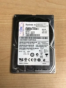 42D0707 IBM 500GB 7200 RPM 2.5" 6GBps SAS Hard Drive 42D0708 42D0711 - Afbeelding 1 van 1
