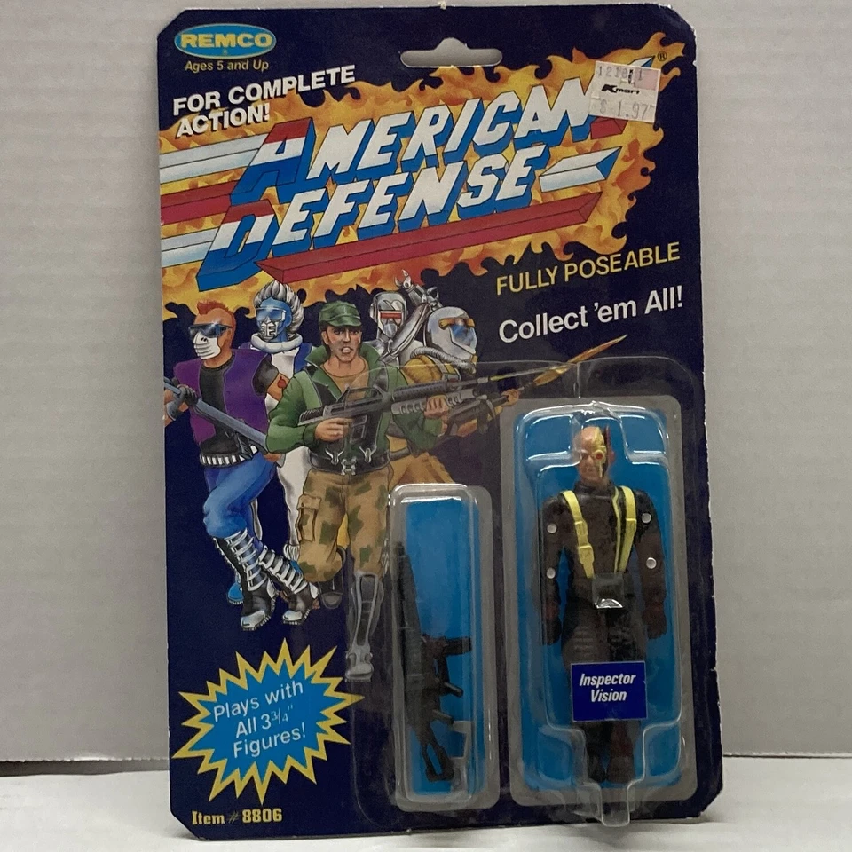 Boneco de ação selado 1986 REMCO American Defense Inspector Vision - Imagem 1 de 2