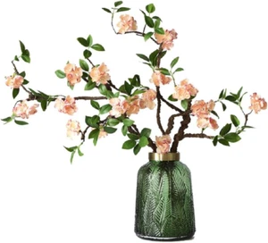 Artificial Flowers, 2Pcs Fake Cherry Blossom Branches 31 Inch Long Stem Silk Flo - Picture 1 of 12