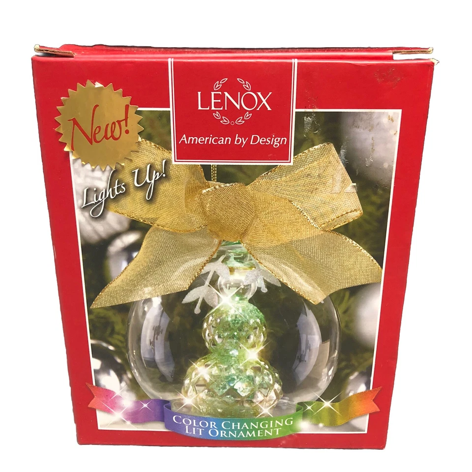 Lenox Bola Maravilla Navidad Muñeco de Nieve Adorno Vidrio No Probado * Vacaciones Foto 1 de 4