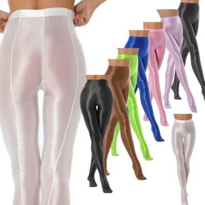 Sexy Damen Öl glänzende Strumpfhosen Transparent Leggings Hosen Tanzstrumpfhose - Bild 1 von 4