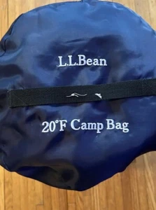 LL Bean High Camp 20 Degree Sleeping Bag Flannel Lined Camping 74x33 With Bag - Picture 1 of 7