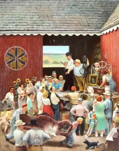 John Philip Falter Country Auction Canvas Print 16 x 20 - Picture 1 of 4