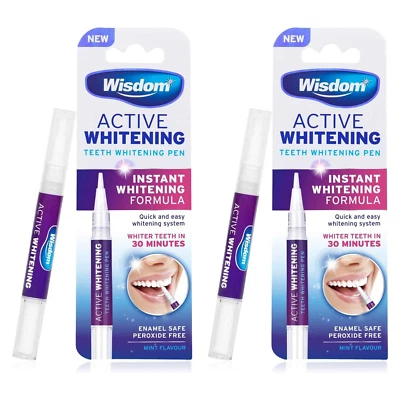 Wisdom Active Whitening Teeth Whitening Pen Pack Of 2