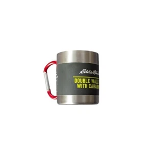 Double walled camping mug, Stainless Steel w/ carabineer handle by Eddie Bauer  - Picture 1 of 5