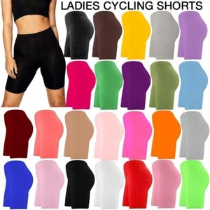 Womens Ladies Cycling Shorts 1/2 Length Over Knee Cotton Leggings Breathable - Picture 1 of 22