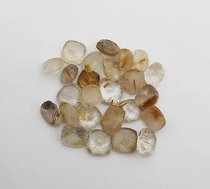 Natural Golden Rutile Quartz Loose Stone Square Cushion Cut 12 MM 50 CT 9 Pcs - Picture 1 of 5