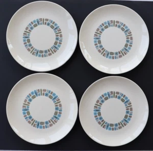 4 Vintage TEMPORAMA 10" SPEISETELLER von Canonsburg MID CENTURY MODERN keine Verrückungen - Bild 1 von 15