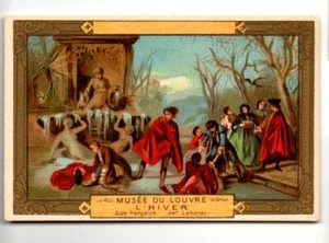 ANCIEN CHROMO - MUSEE DU LOUVRE - N°313 L'HIVER PAR N. LANCRET ECOLE FRANCAISE - Picture 1 of 1