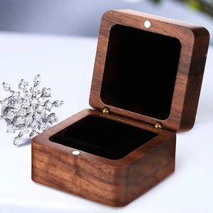 Estuche de compromiso caja de madera viaje pequeño organizador cajas de propuesta - Imagen 1 de 12