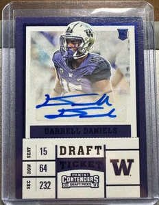 2017 Panini Contenders Draft Picks - Darrell Daniels #168 Draft Ticket Blue Foil - Picture 1 of 3