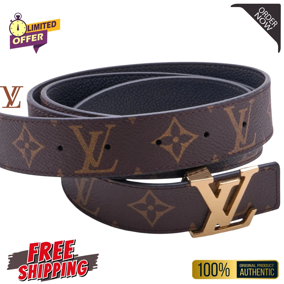 Cinturón Louis Vuitton para hombre con monograma color arena con hebilla dorada brillante (usado) Foto 1 de 4