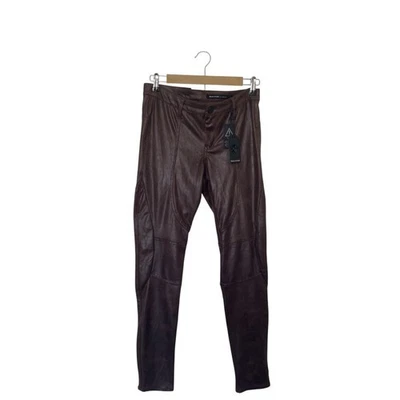 Pantalones de piel de serpiente de cuero sintético con cremallera al tobillo marrón orquídea negro talla 29 nuevos con etiquetas Foto 1 de 4