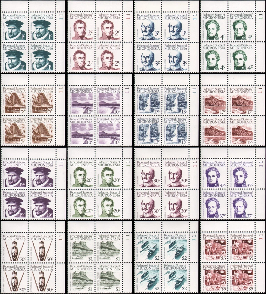 Micronesia #5-20 MNH VF plate blocks - Image 1 of 1