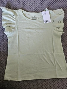 H&M Girls Pale Green Top 4-6 Yrs 110/116cm BRAND NEW with Tag - Picture 1 of 5