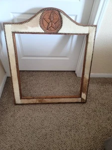 Western Lone Star Cowhide Mirror Frame Only measured 30X30 - Picture 1 of 20