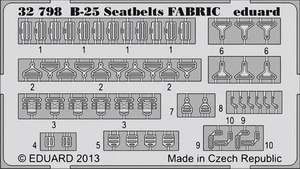 (EDP32798) - *** Eduard Photoetch 1:32 - B-25 Seatbelts FABRIC - Bild 1 von 1
