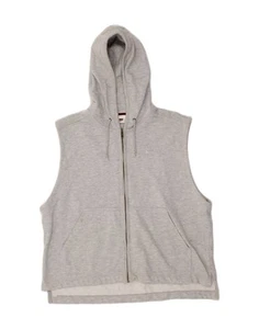 NIKE Mens Sleeveless Zip Hoodie Sweater Small Grey Cotton CG27 - Picture 1 of 5