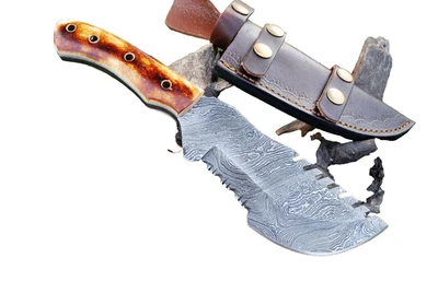 10'Handmade Damascus Steel Hunting Tactical Tom Brown Tracker Knife with Sheath - Image 1 of 4