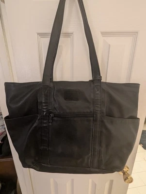 Tumi Black Leather Overnight Carry-on Bag 22x13 - Image 1 of 4