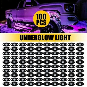 100PCS Purple Rock LED Light Kit Off-Road Truck Golf Underbody Cart Wheel Lights - Picture 1 of 11