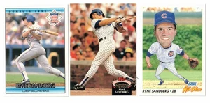 Ryne Sandberg Lot 3 Baseball Cards SCORE-DONRUSS-STADIUM CLUB ( CUBS ) - Picture 1 of 2