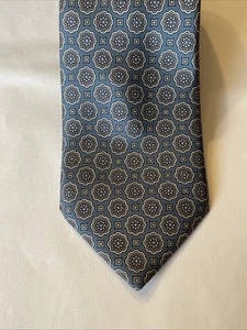 Raphael Milan Paris Krawatte blau grau Blumenmuster 100% Seide Italy Krawatte 3" W - Bild 1 von 13