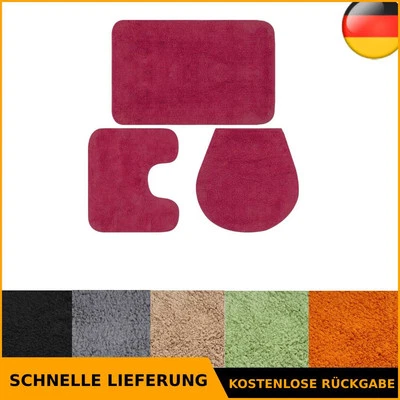Badematte 3-tlg. Badteppich Badvorleger Badezimmer Set mehrere Auswahl vidaXL - Bild 1 von 4