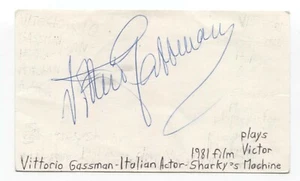 Vittorio Gassman Signed 3x5 Index Card Autographed Signature Actor - Picture 1 of 2