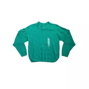 NWT 1990s VTG Worthington Kelly Green Chunky Knit Mock Neck Cotton Sweater Small - Picture 1 of 4