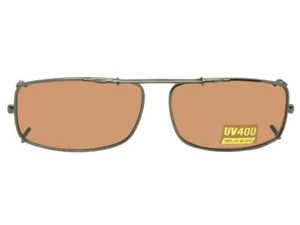 Schlanke rechteckige unpolarisierte bernsteinfarbene Sonnenbrille zum Aufhängen - Bild 1 von 9