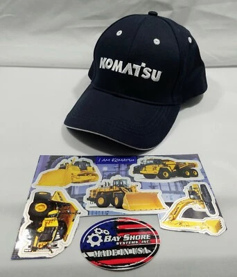 Guindaste Komatsu chapéu azul raro e adesivo guindaste campo petrolífero construção mineração P181 - Imagem 1 de 4