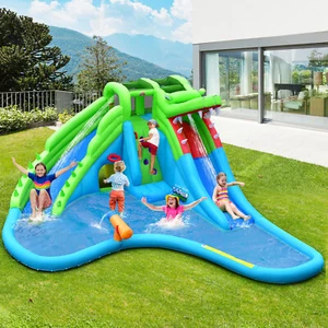 Inflatable Crocodile Upgraded Water Slide Kids Bounce Castle Blower Excluded - Picture 1 of 7