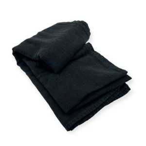 Bettlaken Laken Tuch Überwurf 100% Leinen "Stonewashed" 230x240 cm, Black - Picture 1 of 2