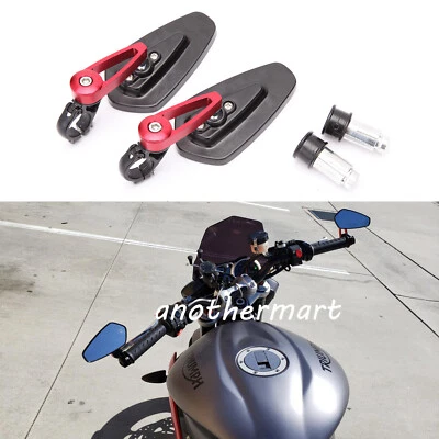 For 2014 Triumph Speed Triple ABS Red Motorcycle 7/8" Handlebar Bar End Mirrors - Image 1 of 4