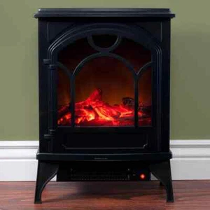 21.5 in. Freestanding Classic Electric Log Fireplace in Black - Picture 1 of 3