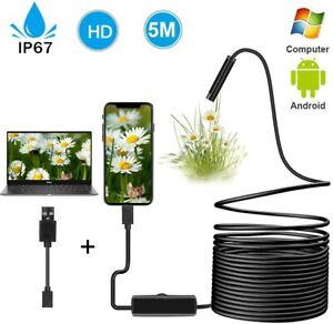 USB Endoscope Pipe Inspection Camera Tube Video Sewer Waterproof Drain Cleaner