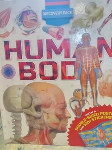 Human Body Book Ages 7+ Hardcover Book Only No Poster Or Stickers, Illustrated - Imagen 1 de 9
