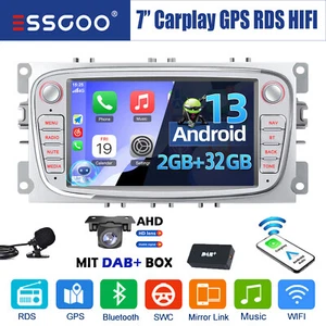 Für Ford Focus MK2 Mondeo S C-max DAB+ Android 13 Autoradio Carplay GPS RDS KAM - Bild 1 von 13