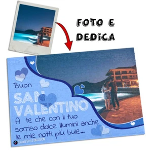 PUZZLE PERSONALIZZATO SAN VALENTINO A4 LOVE STORY 192 TASSELLI CON FOTO E POESIA - Foto 1 di 1