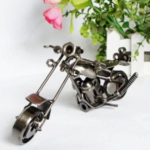 Collectible Handmade Metal Motorcycle Model Toy Motorbike Sculpture Home Decor - Picture 1 of 24
