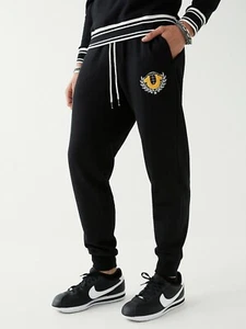 True Religion Men's Collegiate Slim Fit Jogger Sweat Pants NWT Black - Picture 1 of 5