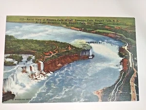 Niagara Falls New York NY Ontario CA Postcard Panorama Aerial View Shoreline - Picture 1 of 10