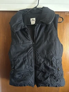 Lacoste Women's Hoodie Puffer Vest Full Zip Black Size 42 - Picture 1 of 6