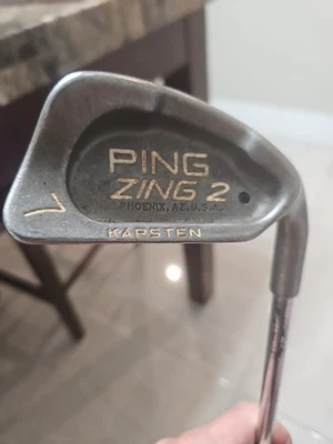 Ping Zing 2 Single 7 Iron Black Dot Flat Karsten Regular Steel Mens RH Foto 1 de 4